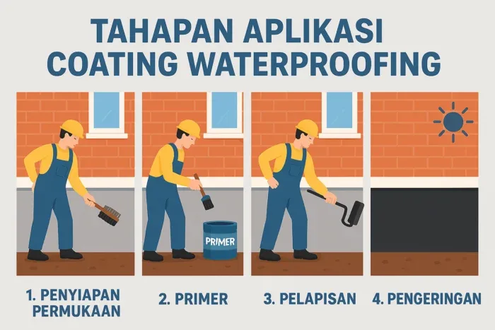 tahapan aplikasi coating waterproofing